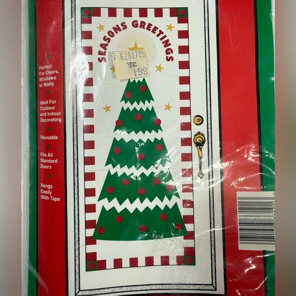 VINTAGE 1995 JEANMARIE CREATIONS Christmas Door Decorations Set Santa Tree NEW‎
